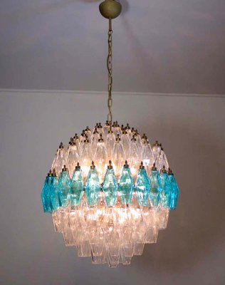 Blue & Transparent Murano Glass Spherical Chandelier, 1981-FHZ-595989