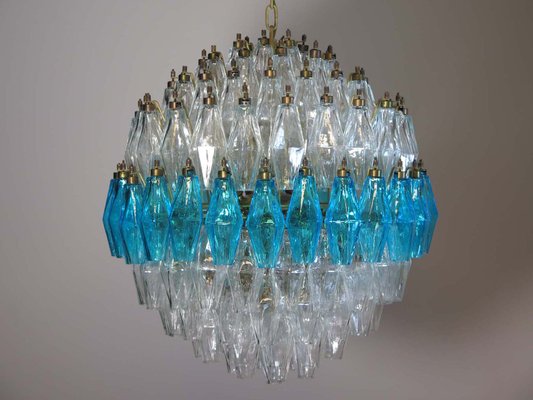 Blue & Transparent Murano Glass Spherical Chandelier, 1981-FHZ-595989