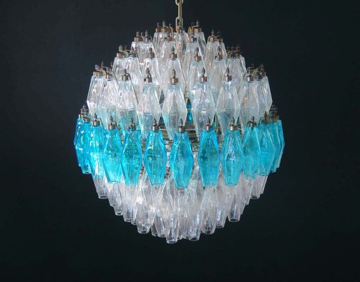 Blue & Transparent Murano Glass Spherical Chandelier, 1981-FHZ-595989