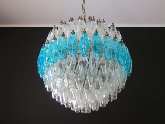 Blue & Transparent Murano Glass Spherical Chandelier, 1981-FHZ-595989