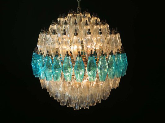 Blue & Transparent Murano Glass Spherical Chandelier, 1981-FHZ-595989