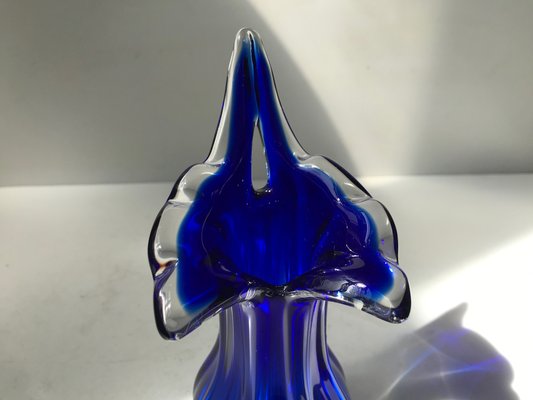 Blue Twisted Murano Glass Vase from Seguso, 1960s-LCR-934779