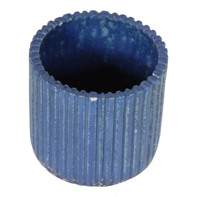 Blue Vase in Stoneware with Ribbed Design by Arne Bang-MTD-1399799