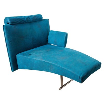 Blue Velvet Modern Chaise Lounge-KL-844363