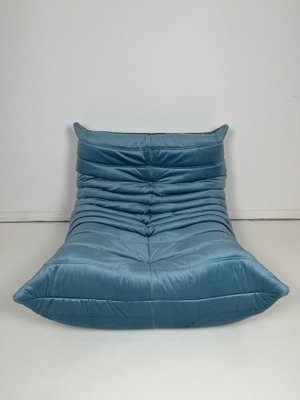 Blue Velvet Togo Lounge Chair by Michel Ducaroy for Ligne Roset-LRD-2042960