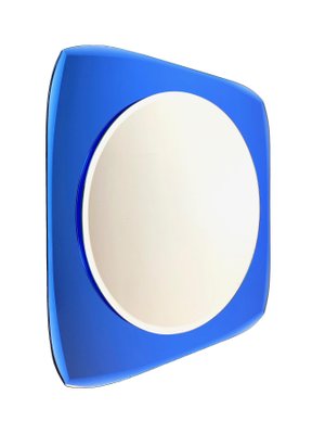 Blue Wall Mirror from Fontana Arte, Italy, 1960s-LYQ-1171468