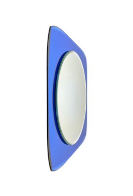 Blue Wall Mirror from Fontana Arte, Italy, 1960s-LYQ-1171468