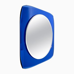 Blue Wall Mirror from Fontana Arte, Italy, 1960s-LYQ-1171468