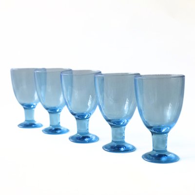 Blue Wine Glasses by Kerttu Nurminen for Iittala, Set of 4-JKV-2032998