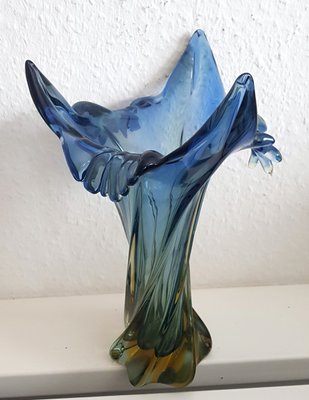 Blue & Yellow Murano Glass Vase from Seguso, 1950s-QDP-847181