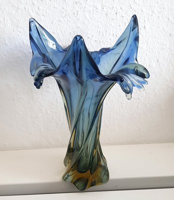 Blue & Yellow Murano Glass Vase from Seguso, 1950s-QDP-847181