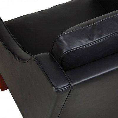 BM 2207 Armchair in Black Aniline Leather by Børge Mogensen for Fredericia-MTD-1400578