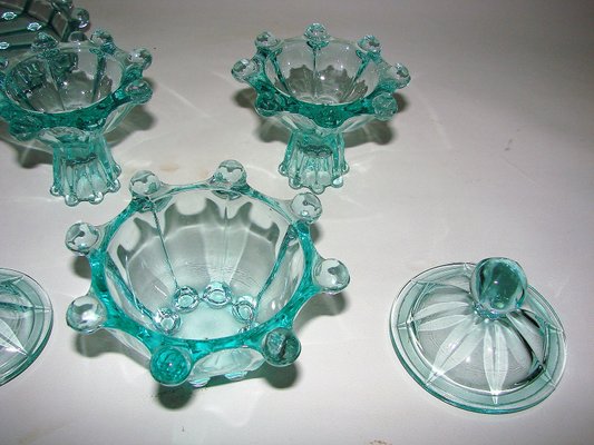 Bohemian Art Deco Glass Set, 1930s, Set of 5-XHP-1402410