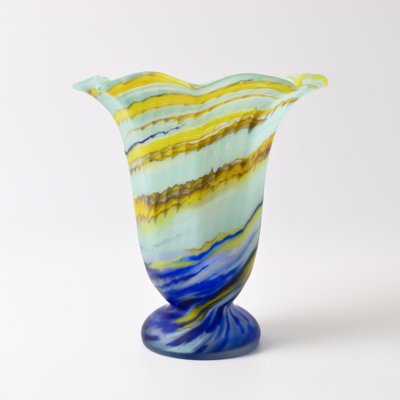 Bohemian Art Deco Glass Vase from Franz Tomschick, 1920s-IXK-1789029