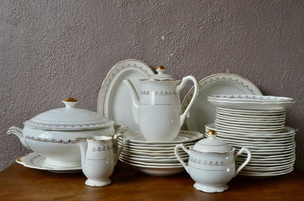 Bohemian Claire Dinner Service in Faïence from Sarreguemines France, Set of 43-AIU-1091968