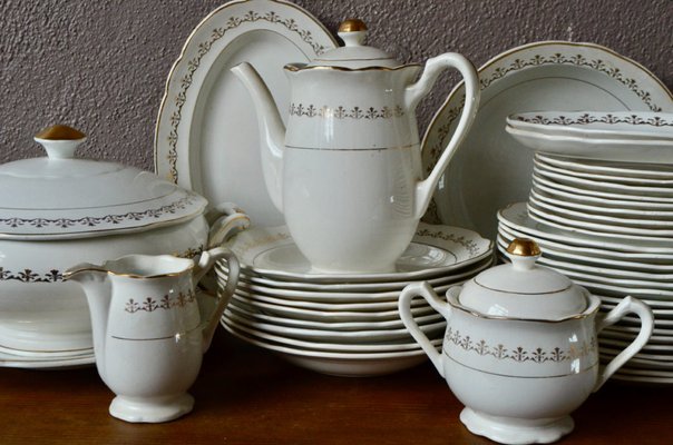 Bohemian Claire Dinner Service in Faïence from Sarreguemines France, Set of 43-AIU-1091968