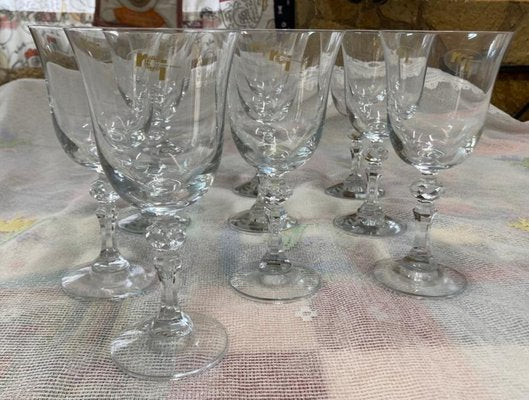 Bohemian Crystal Glasses with Carved Pedestals, 1960s, Set of 38-SNX-1792470