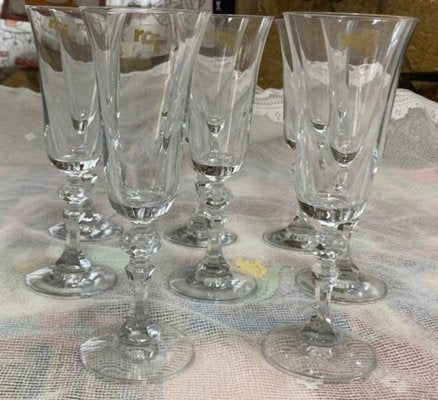 Bohemian Crystal Glasses with Carved Pedestals, 1960s, Set of 38-SNX-1792470