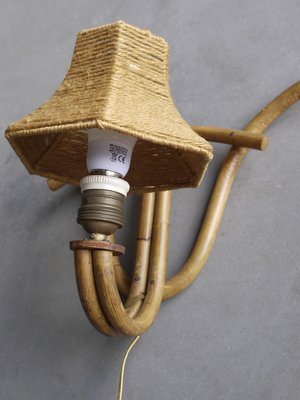 Bohemian French Bamboo Wall Lamp, 1950s-ZBW-942318