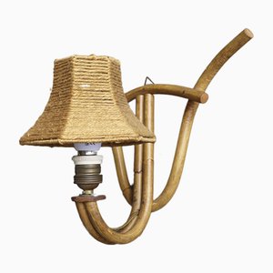 Bohemian French Bamboo Wall Lamp, 1950s-ZBW-942318