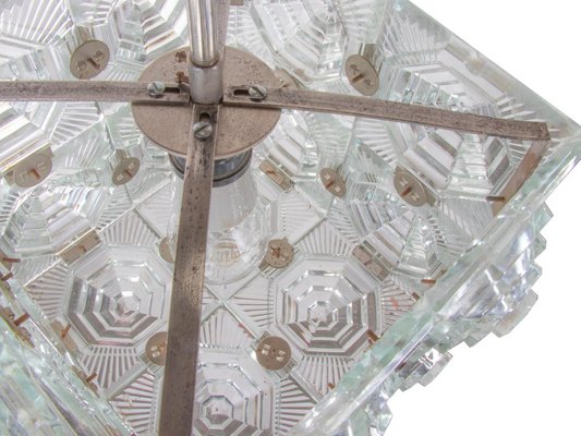 Bohemian Glass Cube Ceiling Light by Stone Shenows, 1960s-DEK-1099215