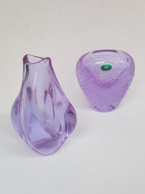 Bohemian Glass Vases by Miroslav Klinger, 1960s, Set of 2-QDP-840824