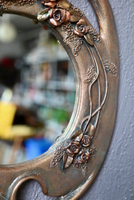 Bohemian Golden Ceramic Mirror, 1970s-AIU-1739041