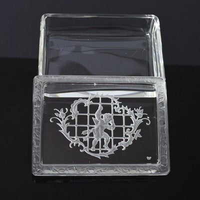 Bohemian Intaglio Glass Box from Heinrich Hoffmann, 1930s-IXK-778791