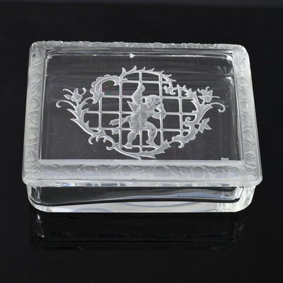 Bohemian Intaglio Glass Box from Heinrich Hoffmann, 1930s-IXK-778791