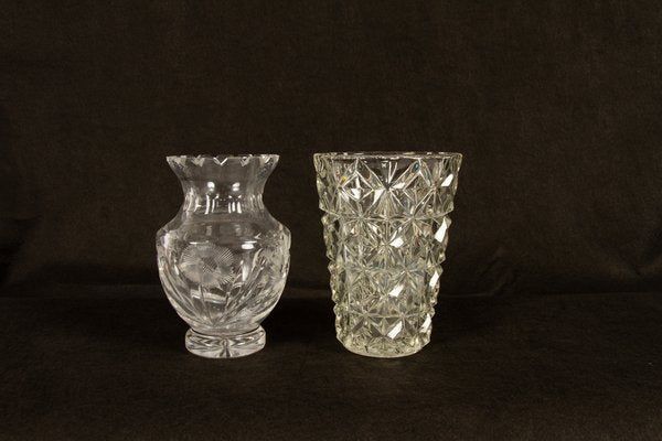 Bohemian Lead Crystal Vases, 1940s, Set of 10-WIX-685849