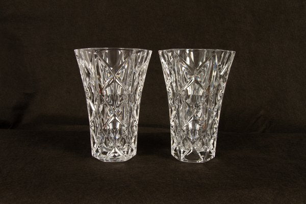 Bohemian Lead Crystal Vases, 1940s, Set of 10-WIX-685849