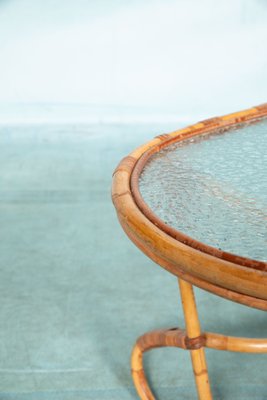 Bohemian Oval Coffee Table in Rattan & Glass from Rohé Noordwolde, 1970s-HGA-1799305