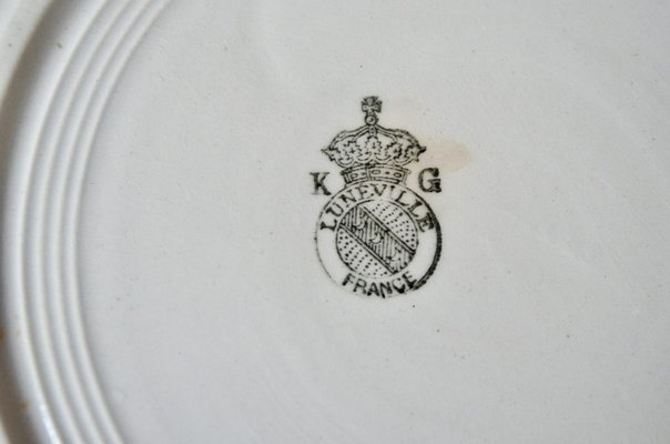 Bohemian Plates by Keller and Guerin Lunéville, 1950s, Set of 9-AIU-1742531