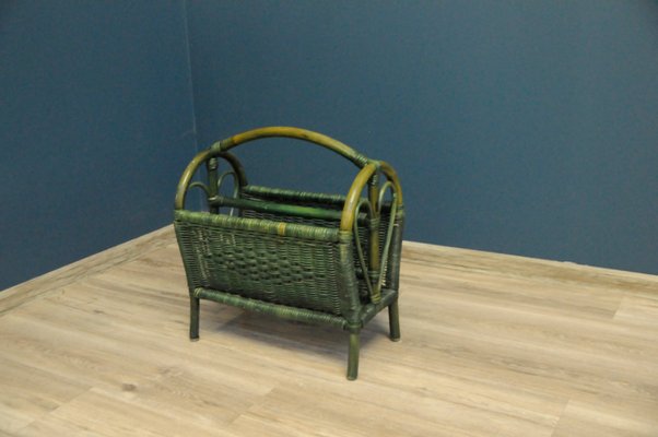 Bohemian Rattan Magazine Rack, 1960s-KDW-1304294