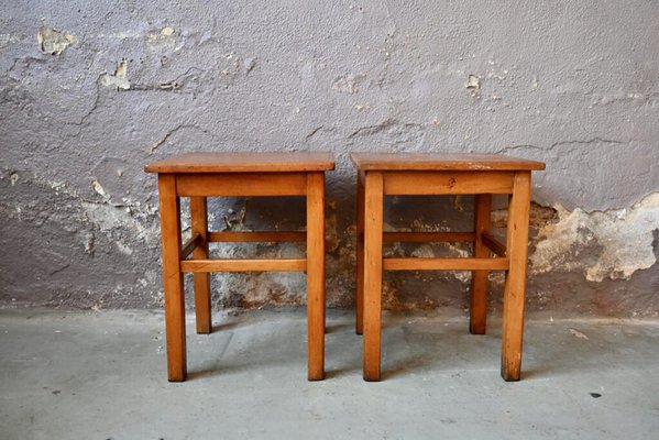 Bohemian Wooden Stools, 1950s, Set of 2-AIU-1743052