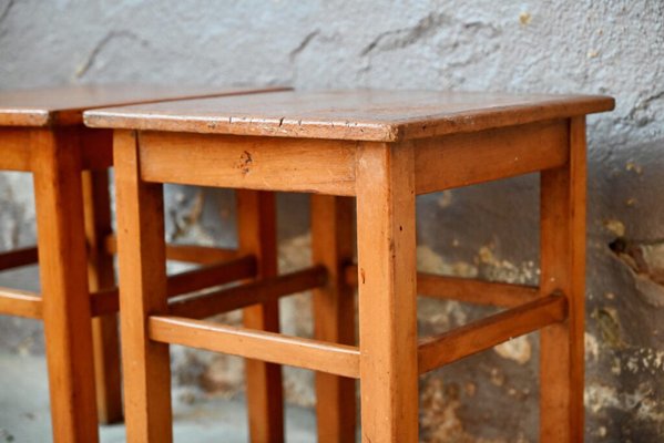 Bohemian Wooden Stools, 1950s, Set of 2-AIU-1743052