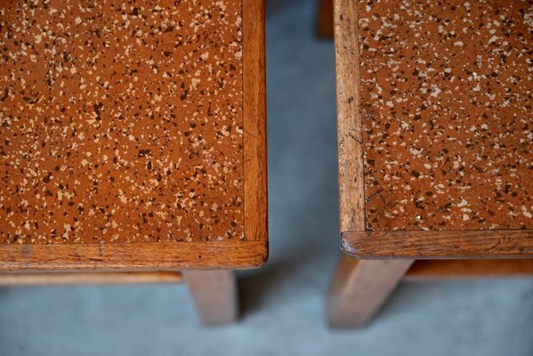 Bohemian Wooden Stools, 1950s, Set of 2-AIU-1743052