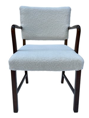 Boho Armchair with Lamb-Type Off-White Fabric, 1970s-FSD-1409244