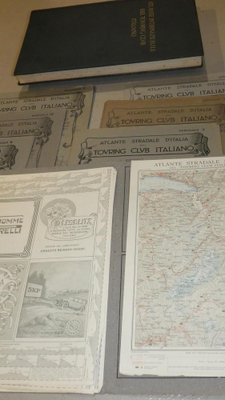 Bond Opera Cartographic, International Atlas of the Italian Touring Club with Dedication by Benito Mussolini, Italy 1927, Set of 9-ERB-964752