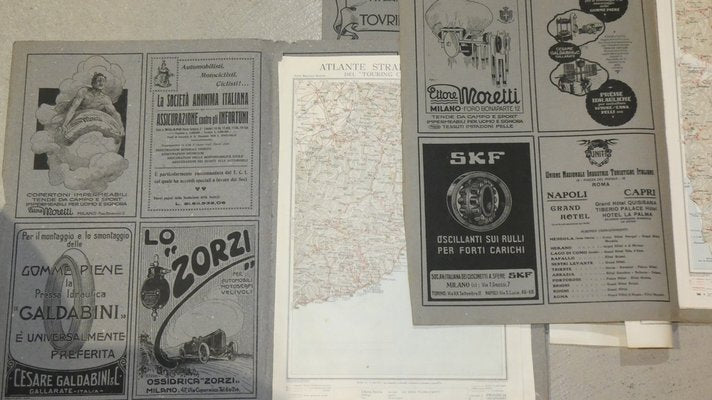 Bond Opera Cartographic, International Atlas of the Italian Touring Club with Dedication by Benito Mussolini, Italy 1927, Set of 9-ERB-964752