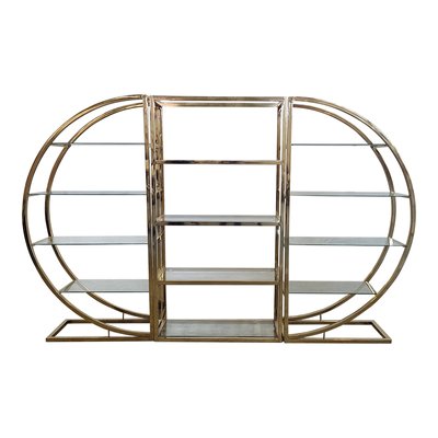 Bookcase in Brass, 1970s-BEW-1765053