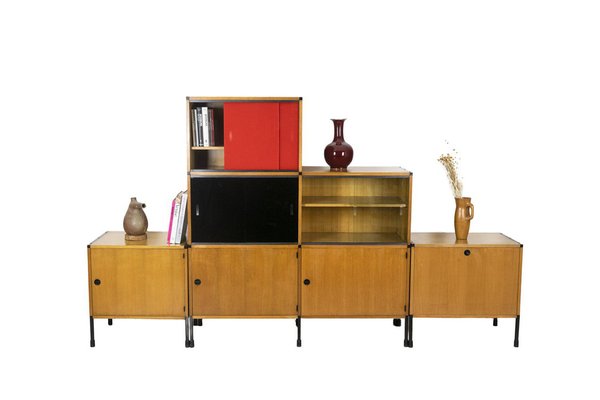 Bookcase in Oak and Metal by Pierre Guariche, 1960s-CEJ-1065971