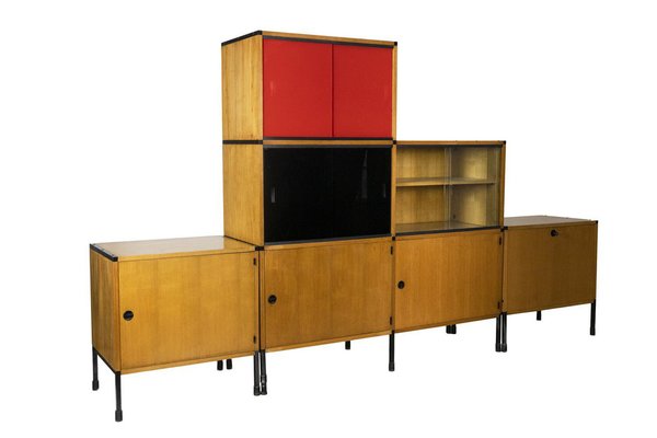 Bookcase in Oak and Metal by Pierre Guariche, 1960s-CEJ-1065971