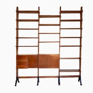 Bookcase in Wood and Iron in the Style of Gianfranco Frattini, Italy, 1950s-PYA-935368