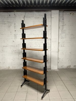 Bookcase in Wood, Iron and Brass, 1950s-JHL-1799256