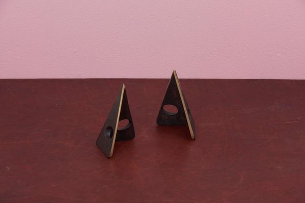 Bookends in a Patina and Polish Brass Mix by Carl Auböck, 2017, Set of 2-SFD-631553