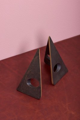 Bookends in a Patina and Polish Brass Mix by Carl Auböck, 2017, Set of 2-SFD-631553