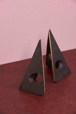 Bookends in a Patina and Polish Brass Mix by Carl Auböck, 2017, Set of 2-SFD-631553