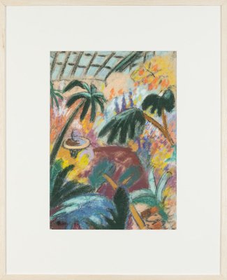 Botanical Garden, 1960s, Pastel on Paper, Framed-GPP-1322944