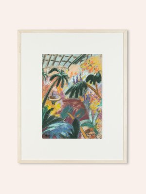 Botanical Garden, 1960s, Pastel on Paper, Framed-GPP-1322944